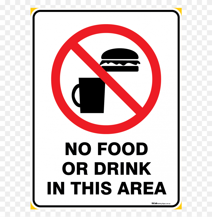 600x801 Prohibition No Food Or Drink In This Area Sign, Symbol, Road Sign, Advertisement HD PNG Download