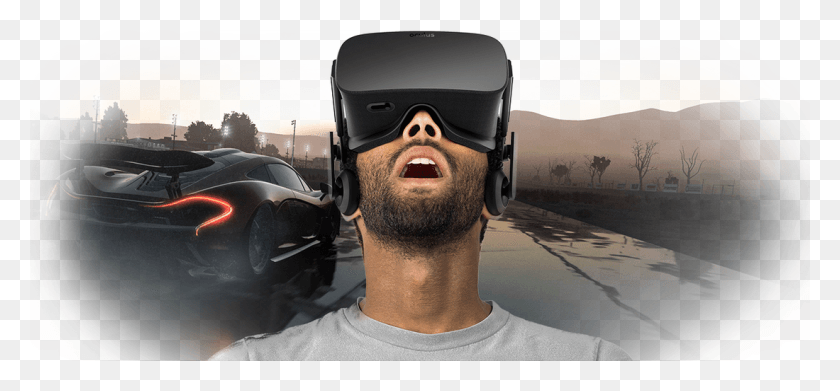 1100x468 Project Cars Will Be A Launch Title For Oculus Rift Virtual Reality Gaming, Person, Helmet, Clothing HD PNG Download