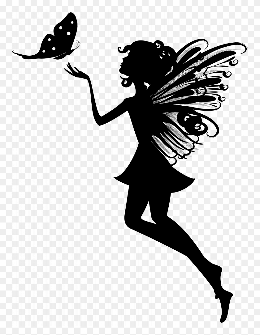 776x1024 Promising Free Pictures Of Fairies Fairy Vector Silhouette Black And White Fairy, Gray, World Of Warcraft HD PNG Download