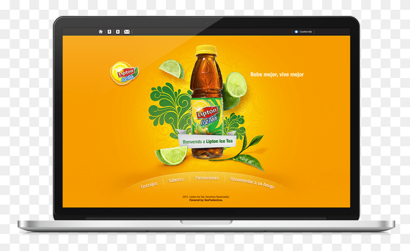 957x559 Promotional Micro Web Site For Lipton Ice Tea In Guatemala Beer Bottle, Monitor, Screen, Electronics HD PNG Download