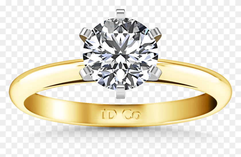 1209x761 Prong Yellow Gold Solitaire Engagement Ring, Ring, Jewelry, Accessories HD PNG Download