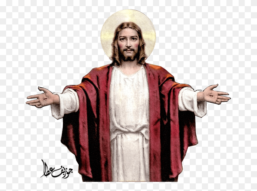 672x565 Prophetpreacherhigh Priestfacial Hairbeardelder Sacred Heart Of Jesus Chambers, Clothing, Apparel, Person HD PNG Download