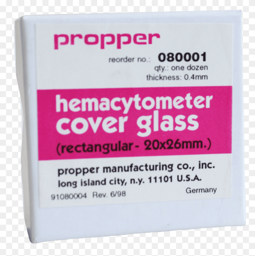 824x828 Propper Hemacytometer Cover Glass Is For Your With Paper, Text, Word, Label HD PNG Download