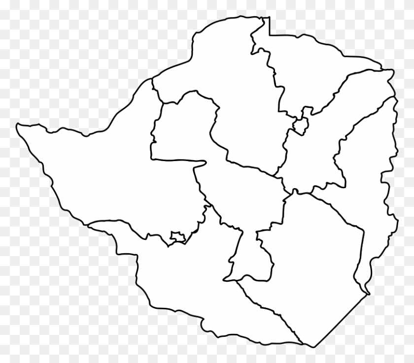 808x702 Провинции Зимбабве Карта Зимбабве Черно-Белая, Диаграмма, Участок, Атлас Hd Png Скачать