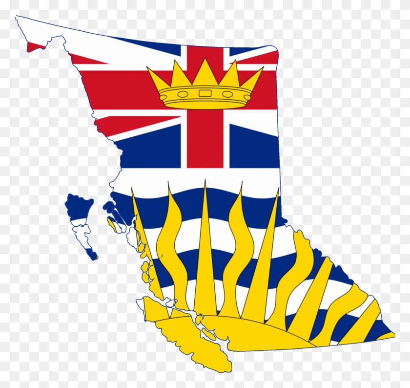 1072x1009 Bandera Provincial De La Columbia Británica Png / Bandera Png