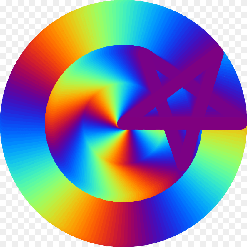 2400x2400 Psychedelic Pentagram Clip Arts Psychedelic Pentagram, Sphere, Disk, Lighting, Art Sticker PNG