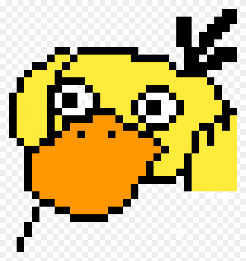 1111x1185 Psyduck Pixel Art Koro Sensei, Pac Man HD PNG Download
