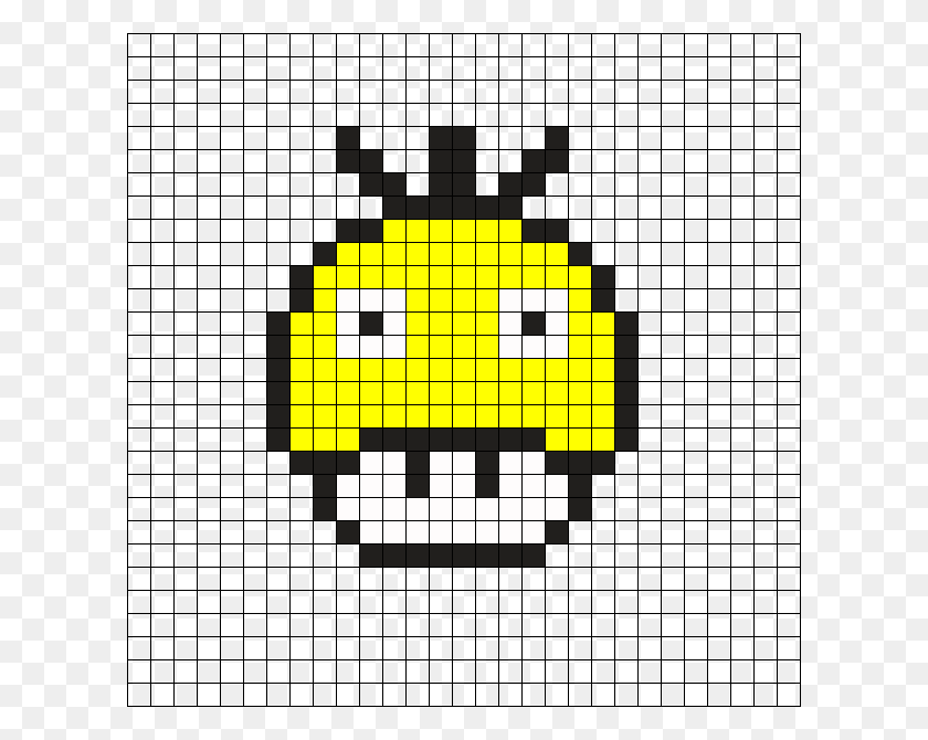 610x610 Psyduck Pokemon Mushroom Perler Bead Pattern Pixel Art Facile Champignon, Pac Man, Scoreboard HD PNG Download