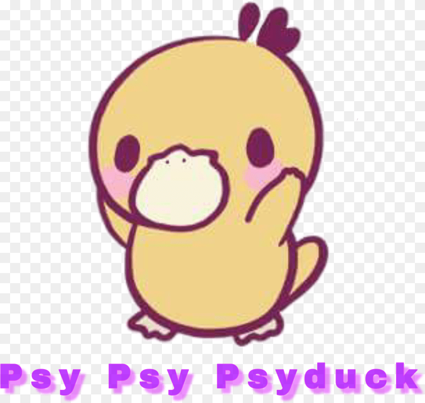 Psyduckfreetoedit Psyduck Kawaii, Purple, Sticker Transparent PNG
