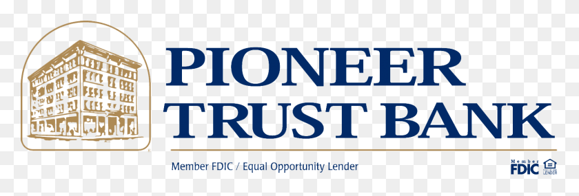 1500x434 Png Цветной Логотип Pioneer Trust Bank, Текст, Слово, Этикетка Hd Png