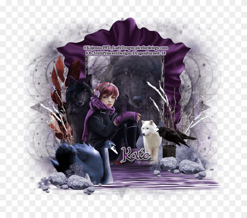 690x680 Ptu Gothic Winter Wolf Cluster Frames, Dog, Pet, Canine HD PNG Download