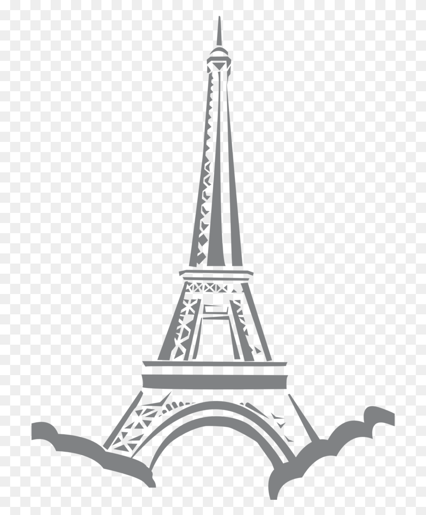 719x956 Public Domain Clip Art Image Illustration Of Purple Eiffel Tower, Tower, Architecture, Building HD PNG Download