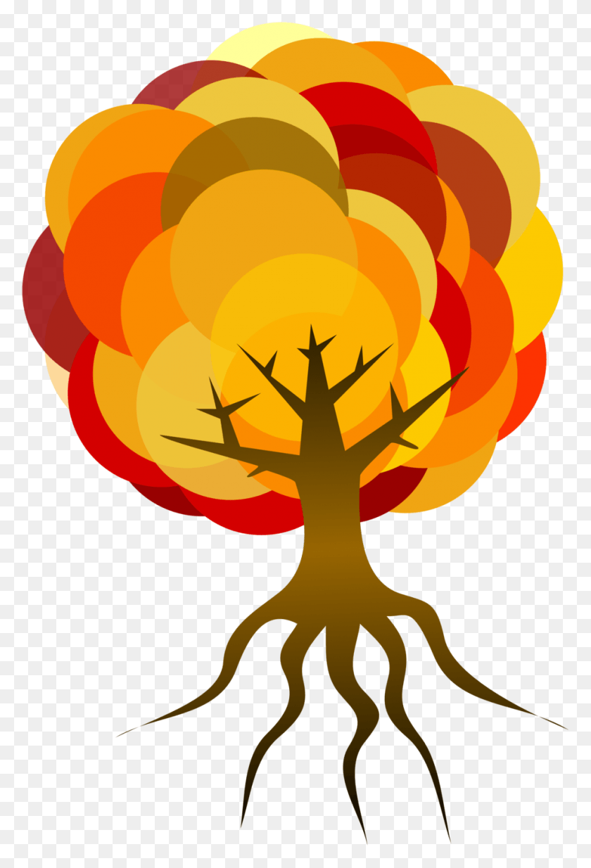 958x1442 Public Domain Clip Art Image Tree With Roots Clipart Fall Colors, Plant, Root HD PNG Download