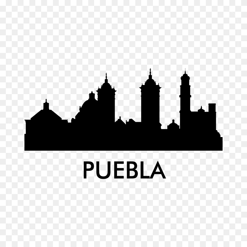 2084x2084 Puebla City Silhouette, Stencil, Architecture HD PNG Download