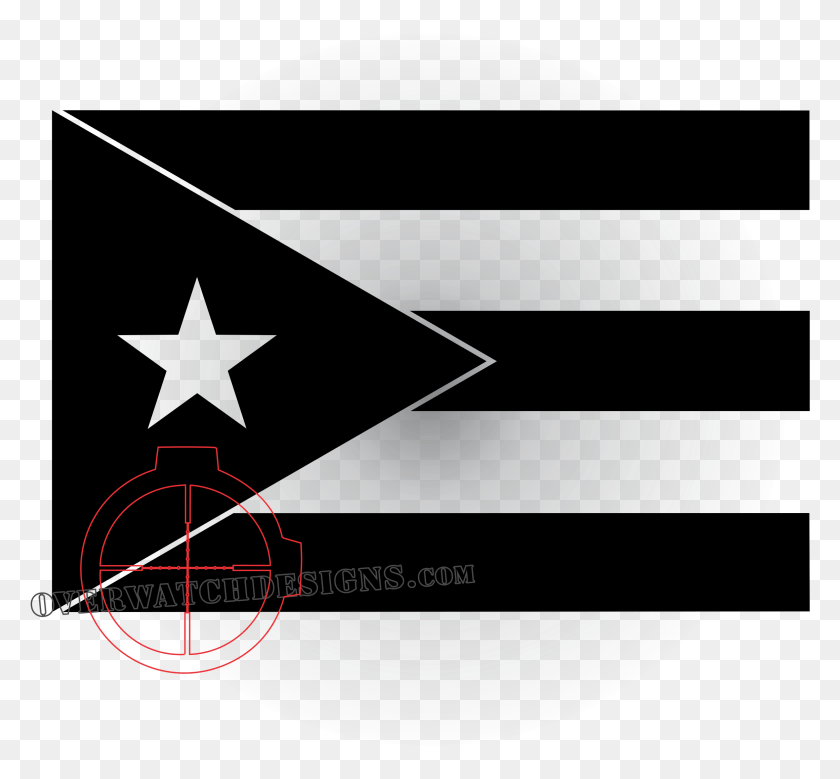2322x2142 Флаг Пуэрто-Рико Наклейка Флаг Пуэрто-Рико Черно-Белый, Символ, Звездный Символ Hd Png Скачать