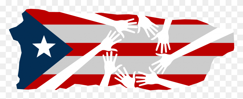 1887x685 Puerto Rico Puerto Rico Flag Help, Text, Hand, Graphics HD PNG Download