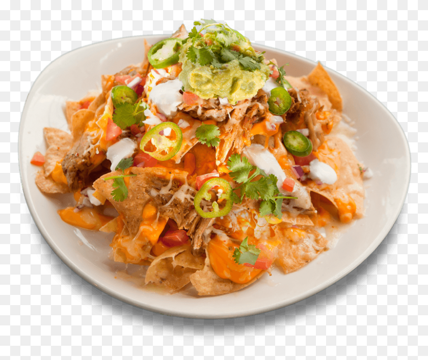 800x665 Pulled Pork Nachos Plate Of Caribbean Food, Dish, Meal, Platter HD PNG Download