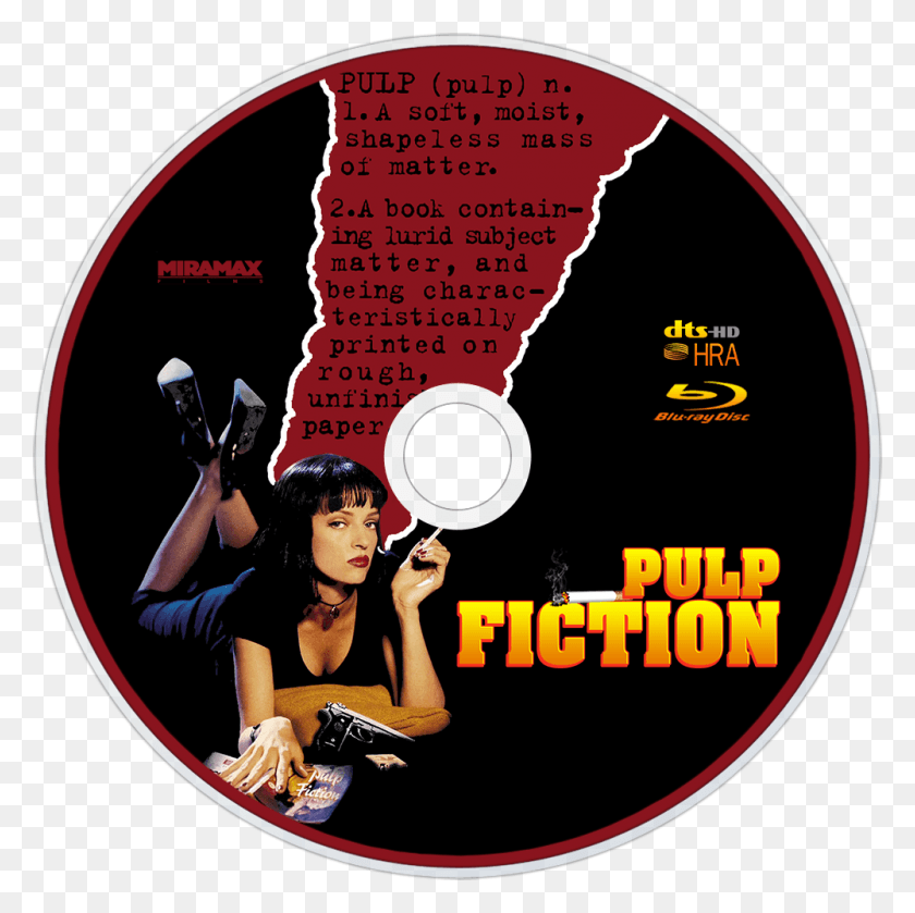 1000x1000 Pulp Fiction Bluray Disc Image Quentin Tarantino Film Posters, Person, Human, Disk HD PNG Download