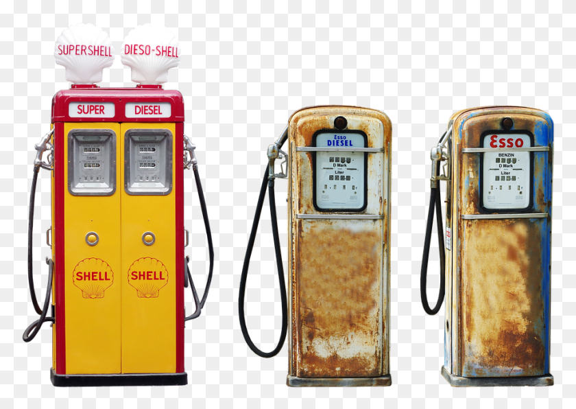915x629 Pump Petrol Shell Esso Rust Retro Diesel Hose Gas Pump, Machine, Gas Station HD PNG Download