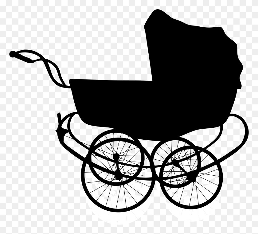 2304x2076 Pumpkin Carriage Clipart Black And White Baby Carriage Silhouette, Stencil, Sphere HD PNG Download