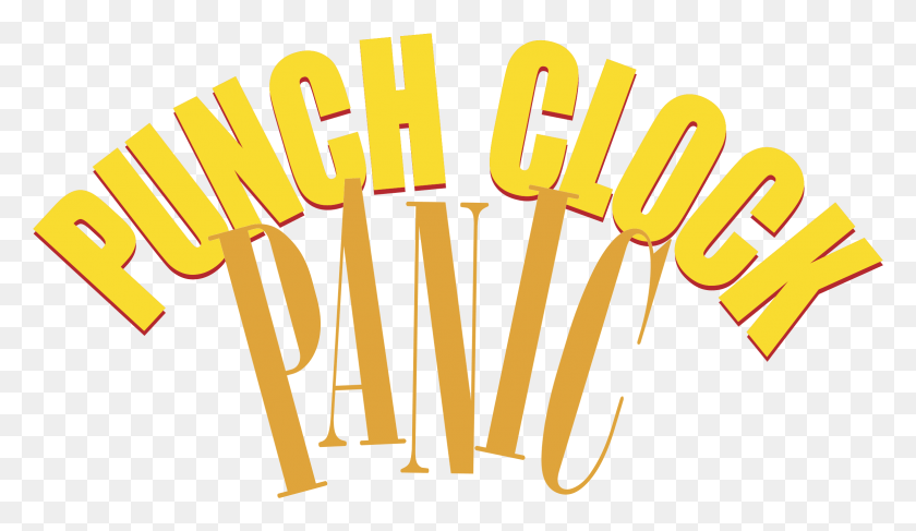 2331x1279 Punch Clock Panic Logo Transparent Time Clock, Word, Text, Crowd HD PNG Download
