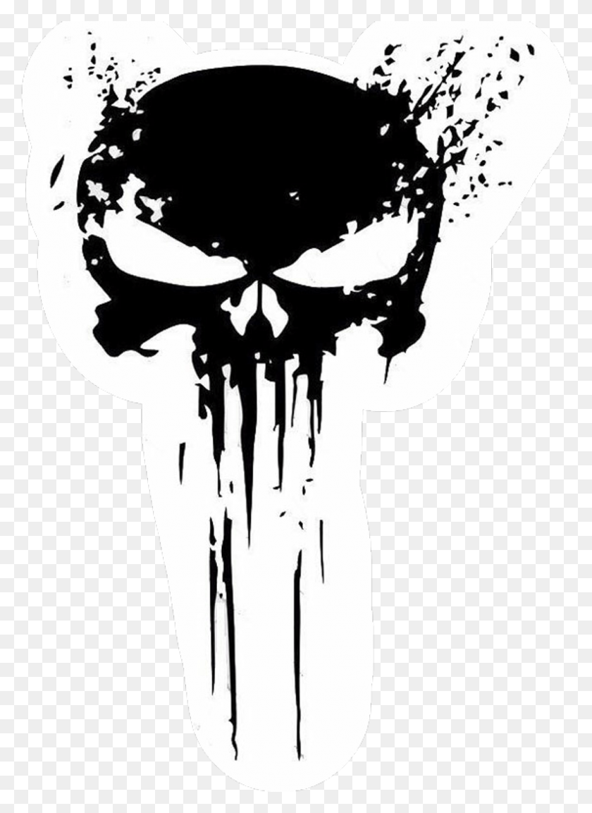 1024x1436 Punisher Sticker Punisher Skull Logo, Stencil, Hand, Face HD PNG Download