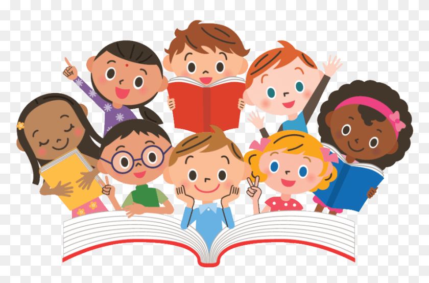 886x562 Pupils Reading Clip Art, Person, Human, Crowd HD PNG Download