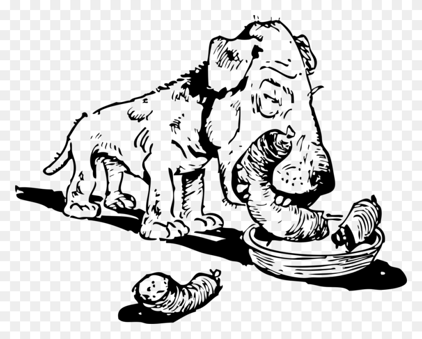 951x750 Puppy Labrador Retriever Bowl Dog Food Eating Dog Eating Cat Drawing, Gray, World Of Warcraft HD PNG Download