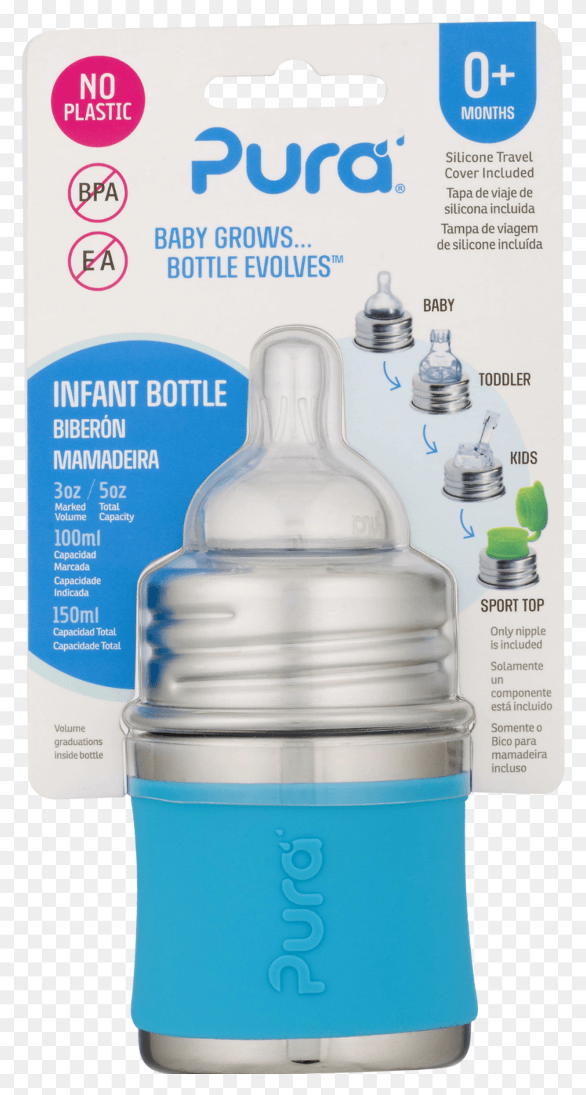 930x1801 Pura Stainless Steel Infant Bottle 0 Months Aqua Blue Pura Kiki Stainless Steel Infant Bottle With Silicone, Milk, Beverage, Drink HD PNG Download