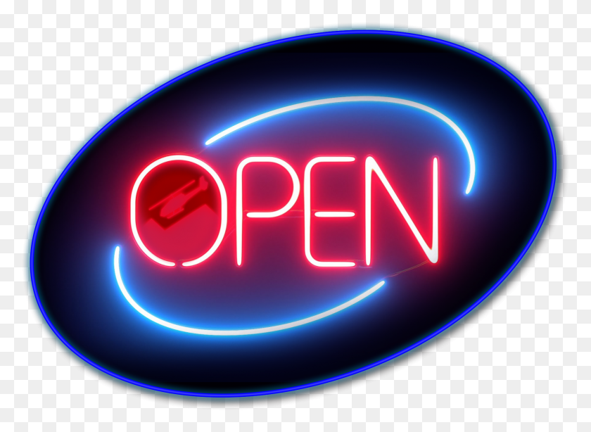 1794x1275 Purcell Open Sign Oval Neon Sign, Light, Neón Hd Png