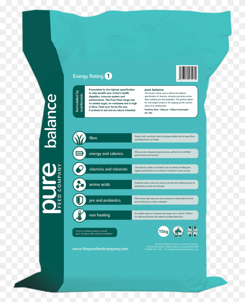 752x974 Pure Balance Back Of Bag Pure Feed, Реклама, Плакат, Флаер Png Скачать