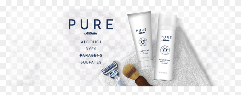 1920x669 Pure By Gillette Shave Gel And Shaving Cream Gillette Pure Shave Gel, Bottle, Cosmetics, Sunscreen HD PNG Download