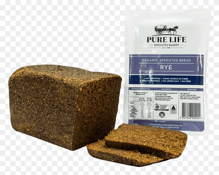 1293x1019 Pure Life Sprouted Rye Bread Rye Bread, Food, Furniture, Cracker HD PNG Download