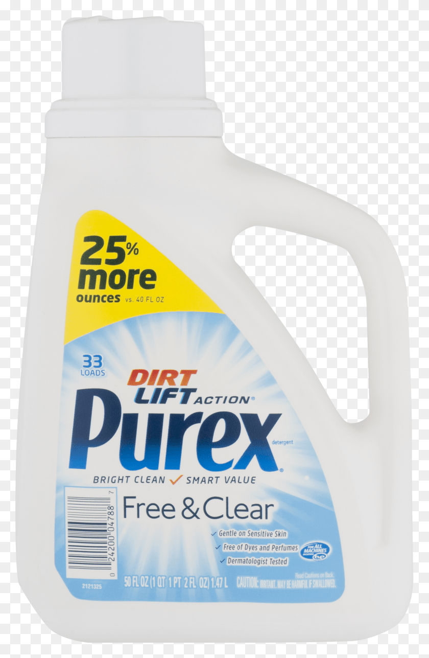 1589x2500 Purex Liquid Laundry Detergent Free Amp Clear 50 Fluid Purex Free And Clear, Bottle, Cosmetics, Sunscreen HD PNG Download