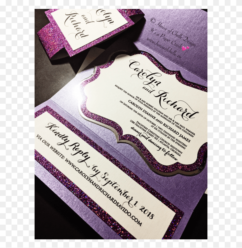 601x801 Purple And Silver Wedding Invitation Purple And Silver Bachelorette Party, Text, Paper, Poster HD PNG Download