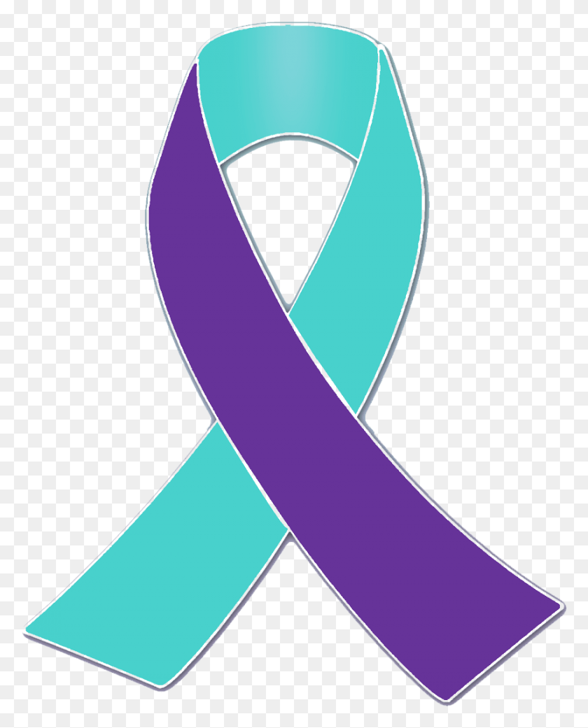 858x1080 Purple And Turquoise Awareness Ribbon Purple And Teal Ribbon Meaning, Clothing, Apparel, Headband HD PNG Download