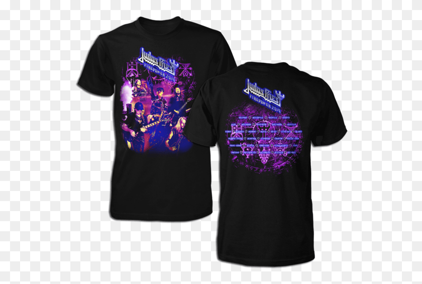 544x505 Purple Band Photo 2019 Tour Tee Tshirt Judas Priest Firepower, Clothing, Apparel, Sleeve HD PNG Download