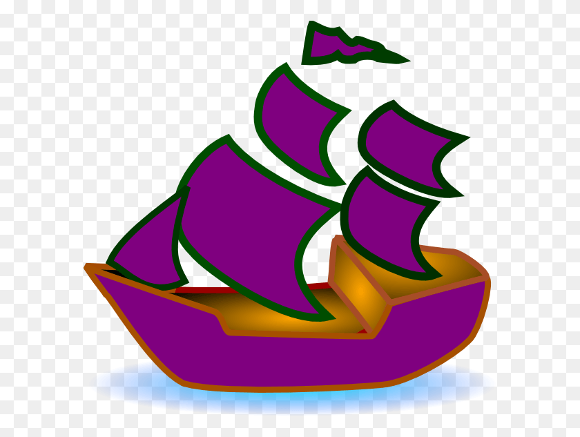 600x573 Descargar Png Barco Púrpura Png Barco De Vela Púrpura De Dibujos Animados, Gráficos, Símbolo Hd Png