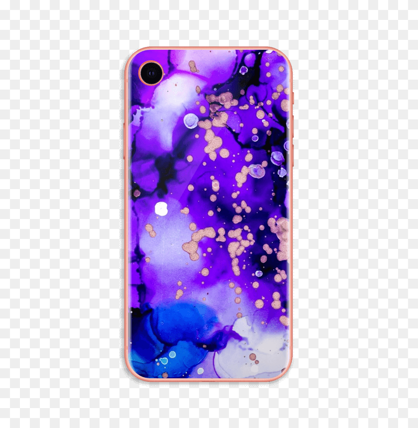 403x800 Descargar Png Color Púrpura Splash Skin Iphone Xr Funda Para Teléfono Móvil, Pétalo, Flor, Planta Hd Png