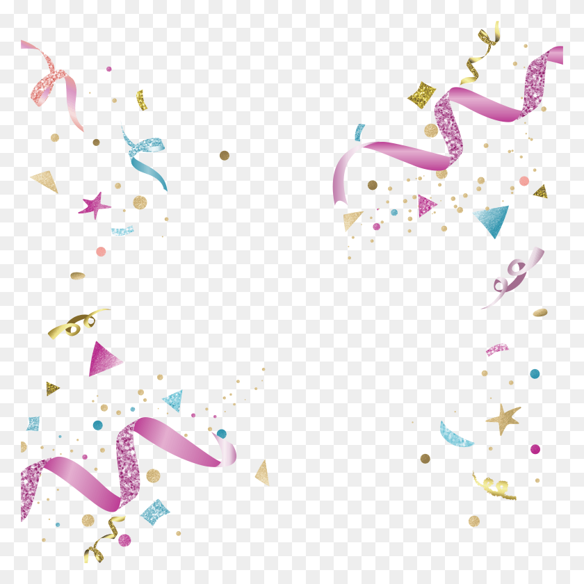 4677x4677 Purple Confetti Confetes Desenho, Paper, Amphibian, Wildlife HD PNG Download