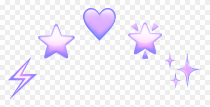 1973x931 Descargar Png Corona Púrpura Coronas Emoji Emoji Estético Tumblr Corazón Estético Emoji Fondo Transparente, Símbolo De Estrella, Símbolo Hd Png