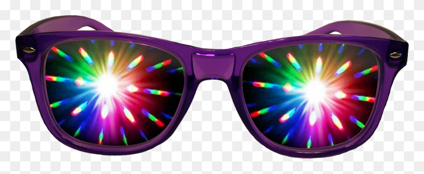 3418x1252 Purple Diffractionrave Glasses By American Paper Optics Lens Flare HD PNG Download