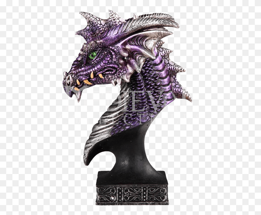 462x632 Purple Dragon Head Pedestal Statue Bust, Dragon, Dinosaur, Reptile HD PNG Download