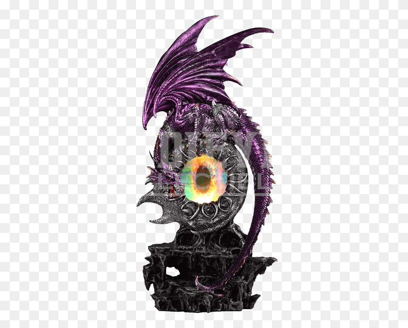 462x616 Purple Dragon With Led Eye Portal Statue Dragon, Ornament, Pattern, Fractal HD PNG Download