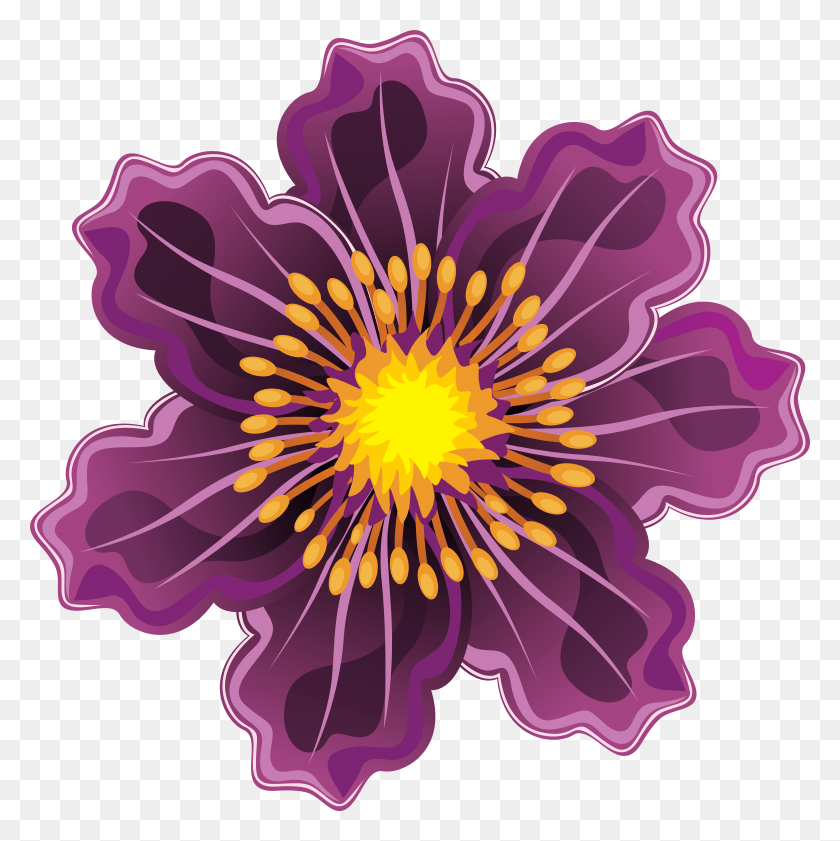 7895x7912 Purple Flower Transparent Clip Art Image HD PNG Download