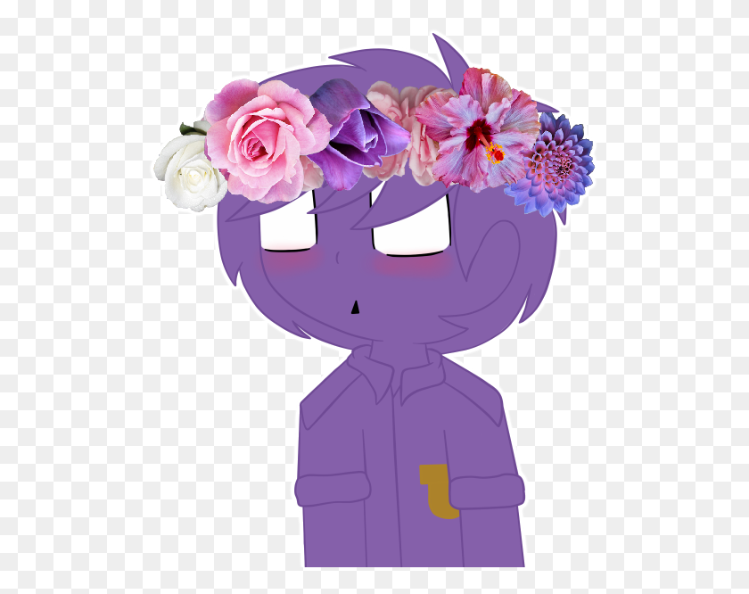 507x606 Фиолетовый Парень С Цветочной Короной Фиолетовые Прозрачные Цветы Корона, Растение, Цветение, Цветочная Композиция Png Скачать