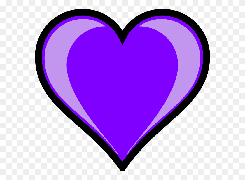 600x557 Purple Heart Clip Art Cute Cartoon Love Hearts, Heart HD PNG Download