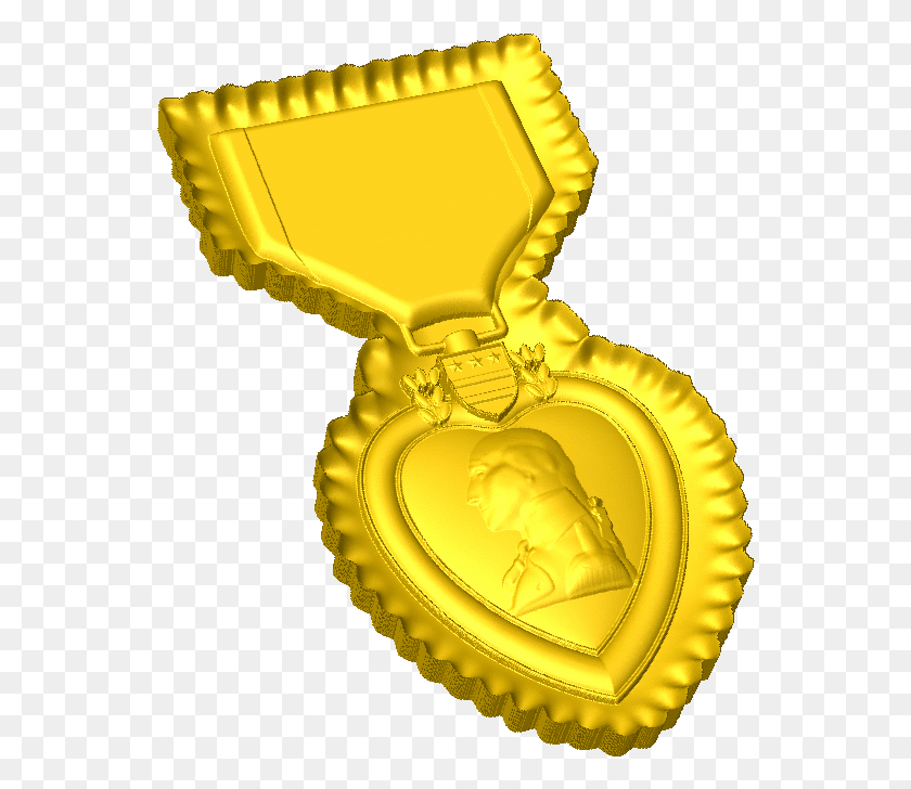 552x668 Purple Heart Style C Gold Medal, Gold, Trophy HD PNG Download