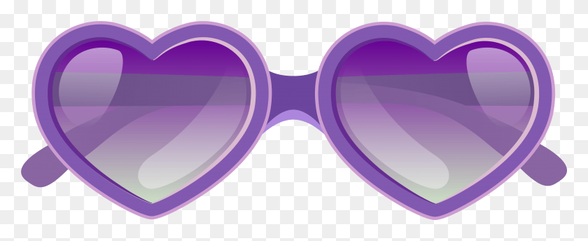 6070x2216 Purple Heart Sunglasses Clipart Image Sunglasses Clipart, Accessories, Accessory, Goggles HD PNG Download