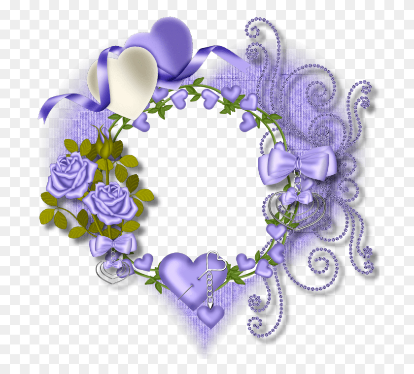 700x700 Purple Heart Transparent Frame Einen Schnen Montag Nachmittag, Graphics, Wreath HD PNG Download